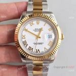 Replica Rolex Datejust II Watch 2-Tone Gold White Roman Face 41mm